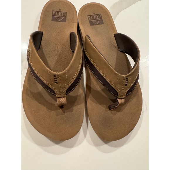 Reef Fanning Mens Tan Brown Flip Flop Sandals Size 13 Bottle Opener Thong Shoes main image 5